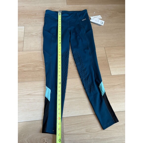 Kerrits Women's Small S Flow Rise Tights Silicone Knee Patch Teal Blue - Picture 2 of 14